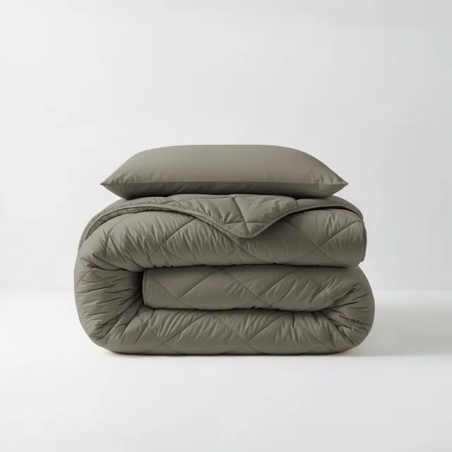 Sleeptime 2 in 1 Diamant Dekbed - Dekbed zonder Overtrek Inclusief Kussensloop - 140x200 - Kaki