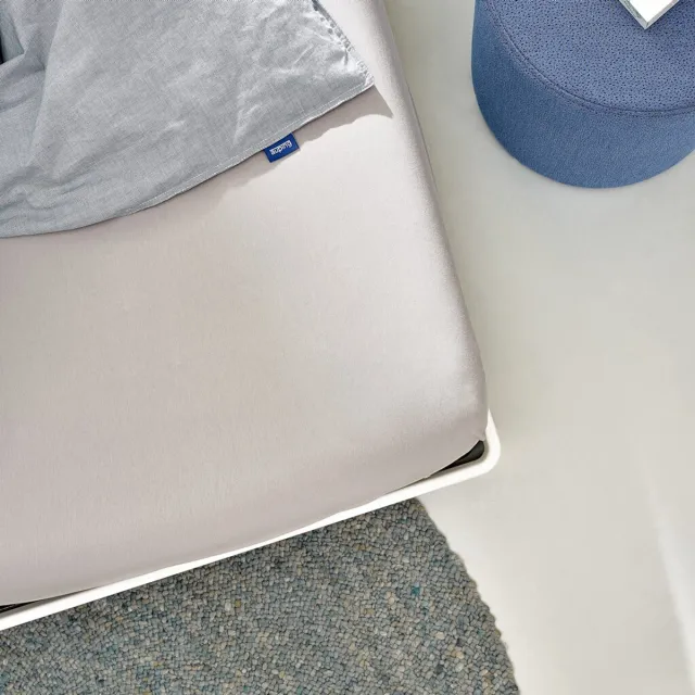 Auping Jersey 235 hoeslaken voor topper - 120 x 200/210/220 cm - Taupe - Biologisch katoen