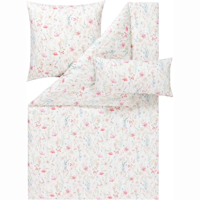 Estella Celeste 7961/410 - Dekbedovertrekset - Mako-katoensatijn - 160 x 200 cm - Roze bloemenprint