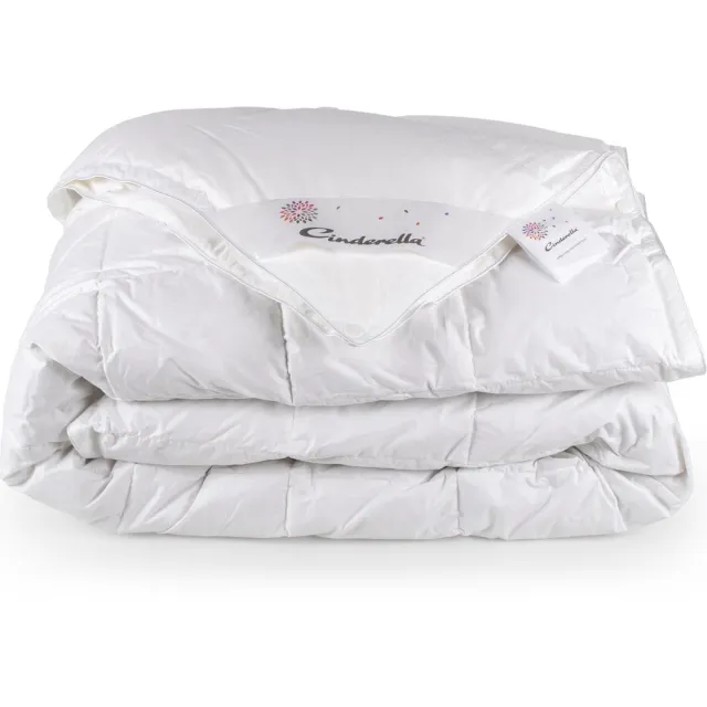 Cinderella Soul Dekbed 4-seizoenen - 1 Persoons - Luxe Eendendons Vulling - Percale tijk - 140x 200 cm Wit