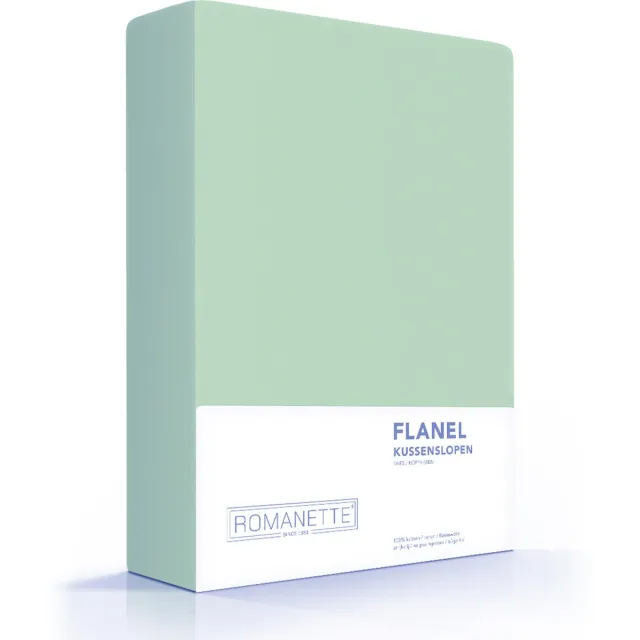 Romanette 2-PACK: Kussenslopen Verwarmend Flanel - Misty Green Misty Groen