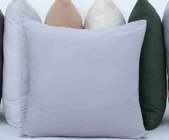 Ibenzoa Kussensloop van 40 x 40 cm, Zachte Grijs Katoen met Rits – Alleen Kussenhoes