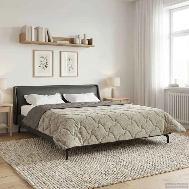 vidaXL Vol jaar dekbed 220 x 260 cm Lichtgrijs