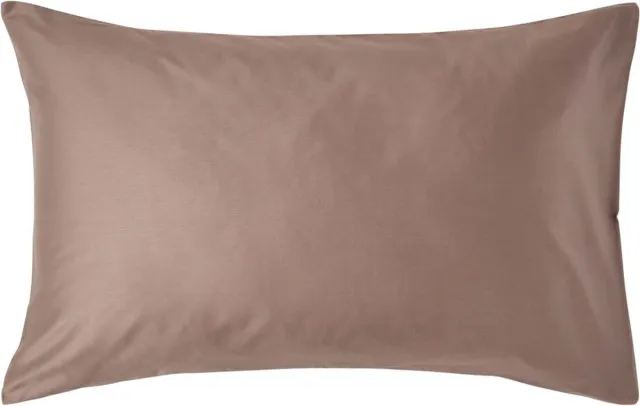 Homescapes Biologisch Kussensloop 50x75 cm – Bruin – 100% Egyptisch Katoen Satijn – Draaddichtheid 400