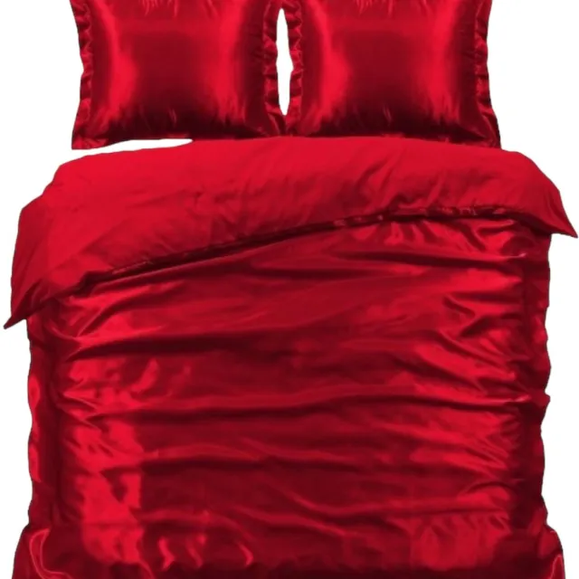 Beauty Silk Dekbedovertrek - 200x200/220 - Glans Satijn - Rood
