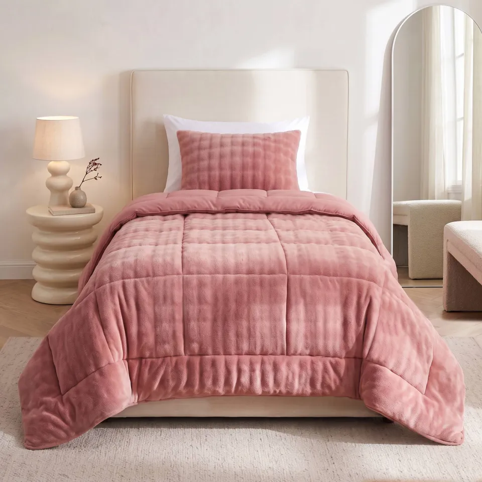 W wasbaar dekbed PomPom - Roze, foto 4