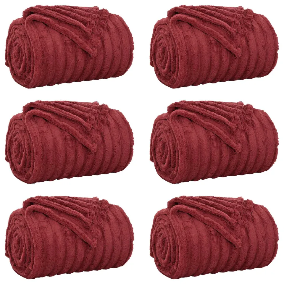 vidaXL Kleden 6 st Bordeaux Rood 270 x 240 cm 10,31 kg Fleece