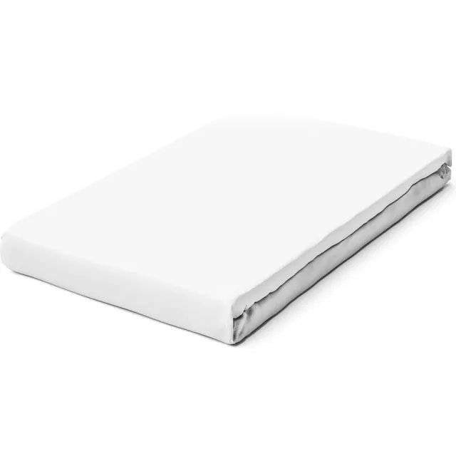 schlafgut Pure Bio Katoen Jersey Hoeslaken M - 120x200 - 130x220 101 Full-White
