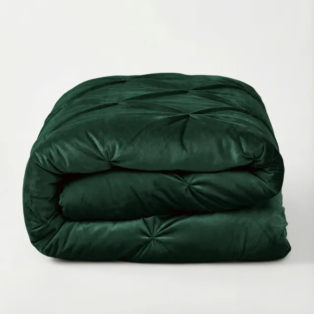 Sleeptime 2 in 1 Velvet Pintuck Dekbed zonder Overtrek - 200 x 200 cm - Groen