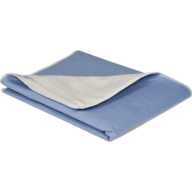 Abena Abri-Soft Wasbare Incontinentie Onderlegger - 1 Incontinentie Matrasbeschermer met Instopstroken - Onderlegger voor op Bed - 75 x 85 cm Wit (binnenzijde), lichtblauw (buitenzijde)