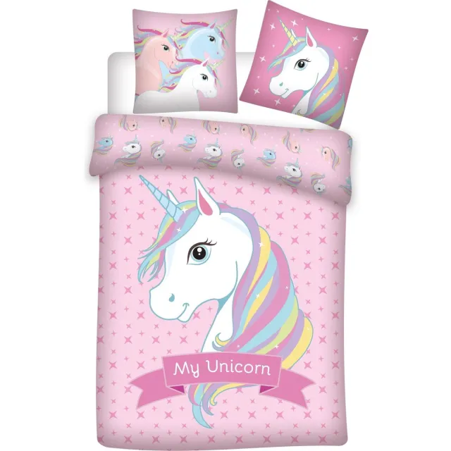 Unicorn Dekbedovertrek - Eenpersoons - 140 x 200 cm - Polyester Multi Colour