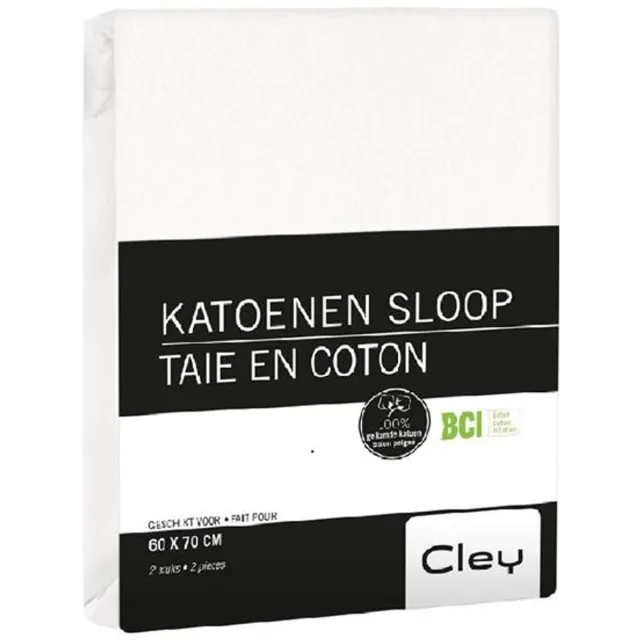 cley Katoenen Kussensloop - Wit - 60x70 cm