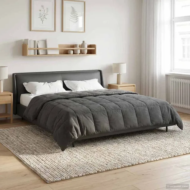 vidaXL Vol jaar dekbed 220 x 260 cm Anthraciet