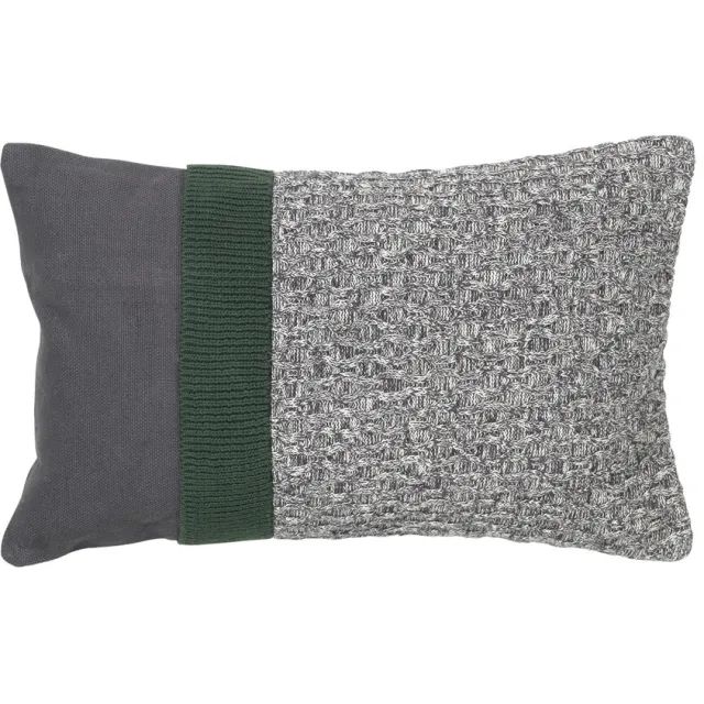 Broste Copenhagen KNIT kussenhoes grijs Groen