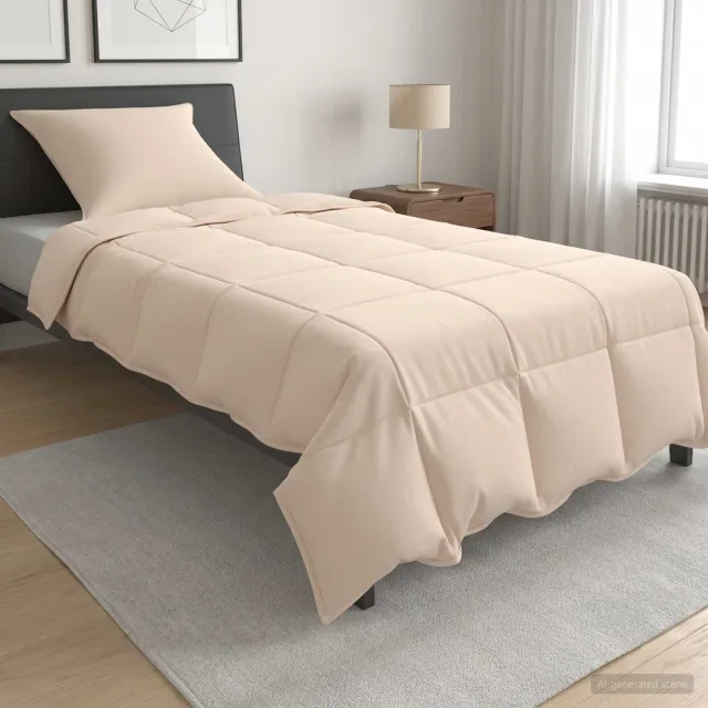 vidaXL Dekbedset 2 st 137 x 200 cm Winter 350 g/m² dekbed beige