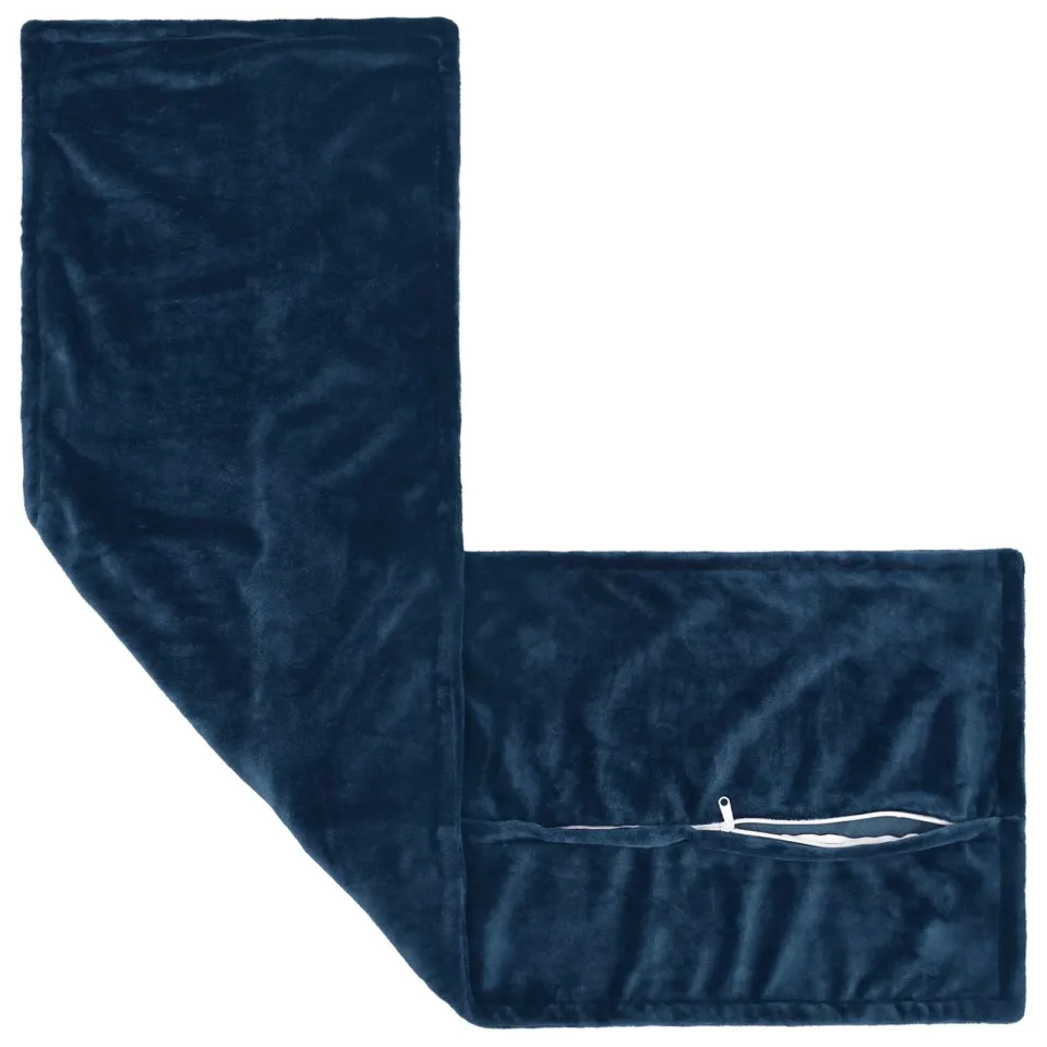 vidaXL Kussensloop HOUTEN Marineblauw 40 x 145 cm Flanel, foto 4