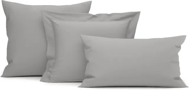 Heckettlane Kussensloop Elementi - Kussenhoes van 40x80 cm - 1 stuk - 100% Katoen-Satijn - Grijs