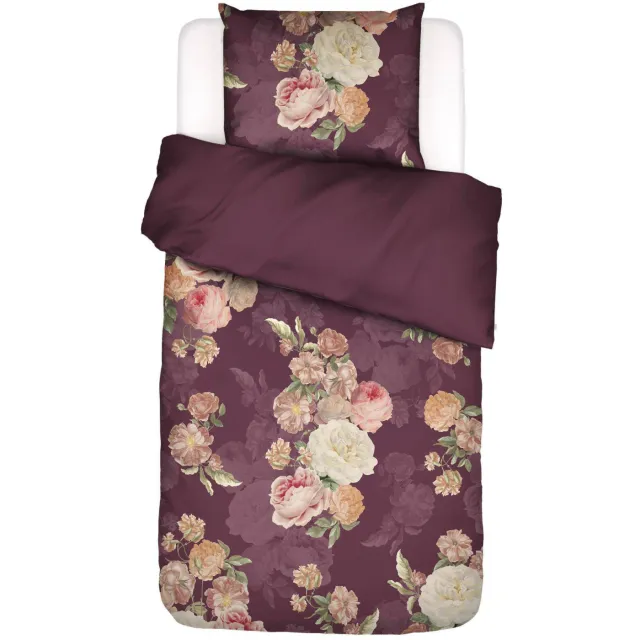 Essenza Orianna katoen-satijnen dekbedovertrek mauve Mauve wine