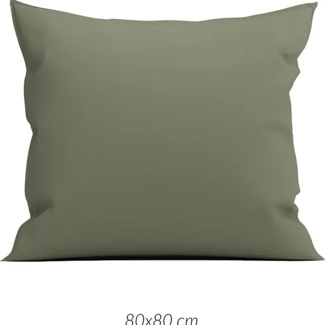 Zohome ZO! Home Satinado 2-pack katoen/satijn kussenslopen groen - 80x80 - luxe uitstraling - zachte kwaliteit