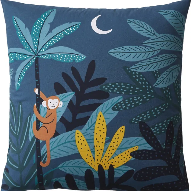 vertbaudet JUNGLE NIGHT kinderset dekbedovertrek + kussensloop Blauw / Meerkleurig