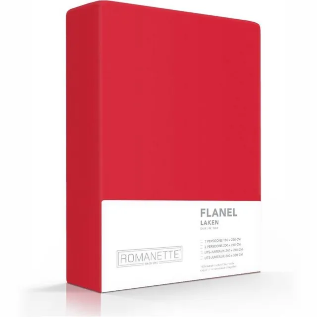 Romanette luxe flanel laken - rood