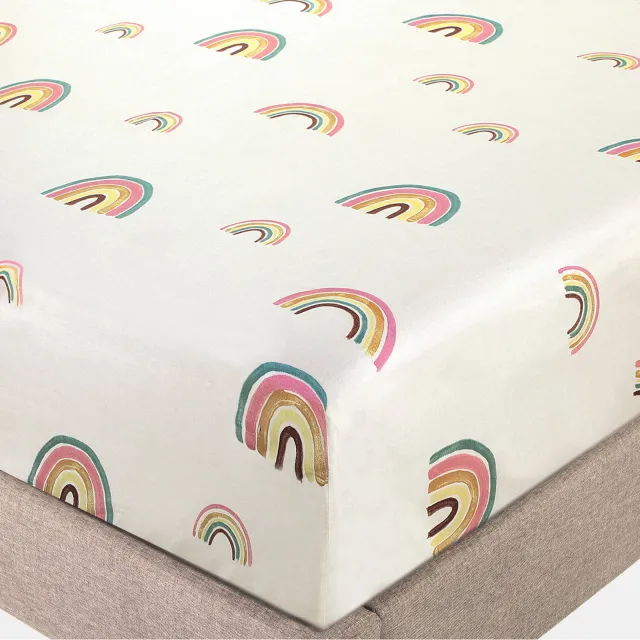 NOUS Kids katoenen hoeslaken ledikant Little Rainbow Multi