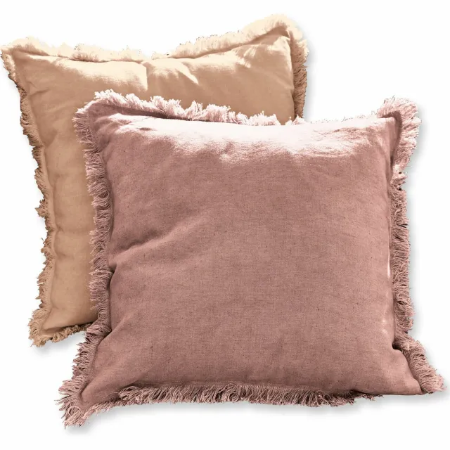 Loberon Kussenhoes set van 2 Quebo roze/oranje