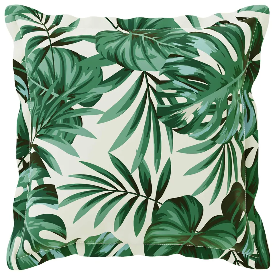 vidaXL Kussensloop 6 st HOUTEN Bladpatroon 80 x 80 cm Polyester Groen