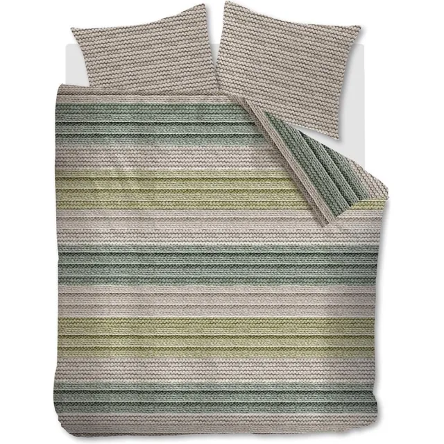 Ambiante Cozy Knit dekbedovertrek - Lits-Jumeaux - 240x200/220 cm - Groen