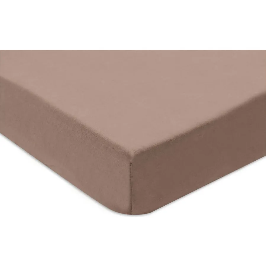 Jollein jersey kinderbed hoeslaken Milky Coffee/Ivory - bruin/offwhite (set van 2), foto 4