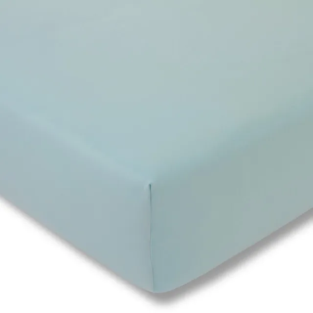 Estella 640 - Hoeslaken - 200 x 200 cm - Fijn jersey - Strijkvrij Azuurblauw