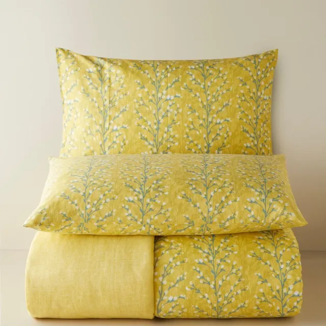 English Home Branchmist Dekbedovertrekset – 2-persoons – Inclusief 2 Kussenslopen – Kreukherstellend - 200x220 cm – Geel
