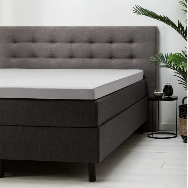 Fresh & Co Verkoelende Topper Hoeslaken - Grijs - 200x210 cm - Katoen - Fresh & Co Wit