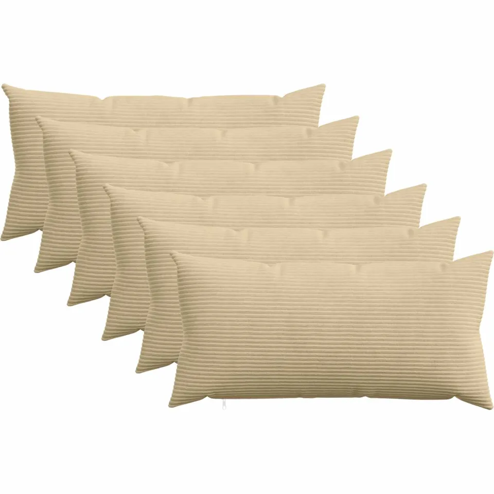 vidaXL Kussensloop 6 st HEERLEN Grijs groen 40 x 70 cm corduroy, foto 3