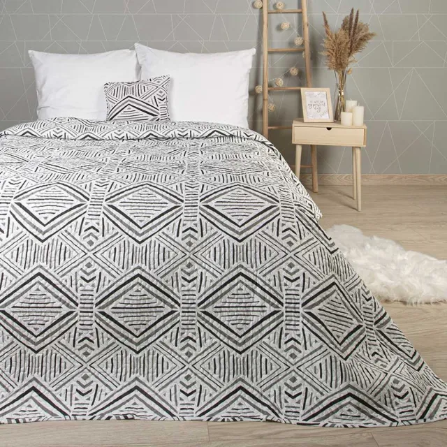 Darymex Tarik Decoratieve Kussenhoes 40x40 cm - Decoratieve Ruiten - Zachte Microvezel (100 g/m²) - Sierkussenhoes - Met Hoteloverslag - Hypoallergeen - 1 Stuk grijs