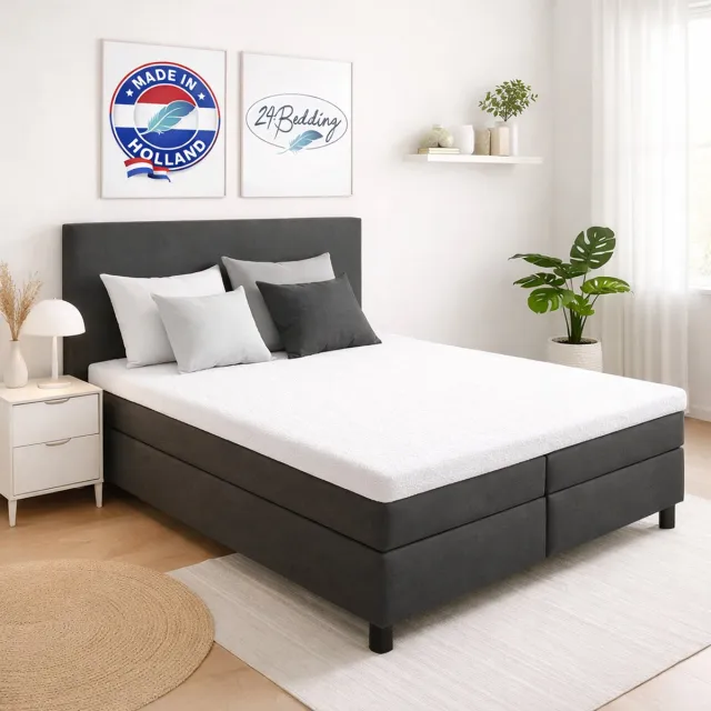24-Bedding 2 stuks !! - Badstof Topper Hoeslaken - Wit - 80x220 cm - Extra Zware Kwaliteit - Rondom Elastiek - Voor topper matrassen van 5 tot 15 cm