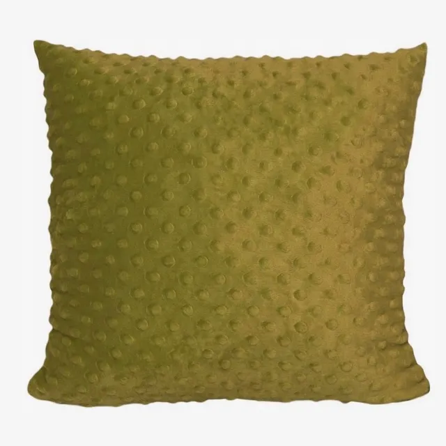 karo Minky Kussenhoes 40x40cm Olijfgroen met Bubbelpatroon