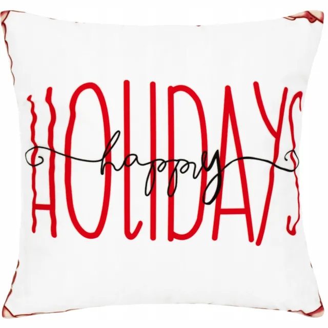 DOMAREX Kerst Kussenhoes 40x40cm - Decoratieve Feestelijke Happy Holidays multicolor