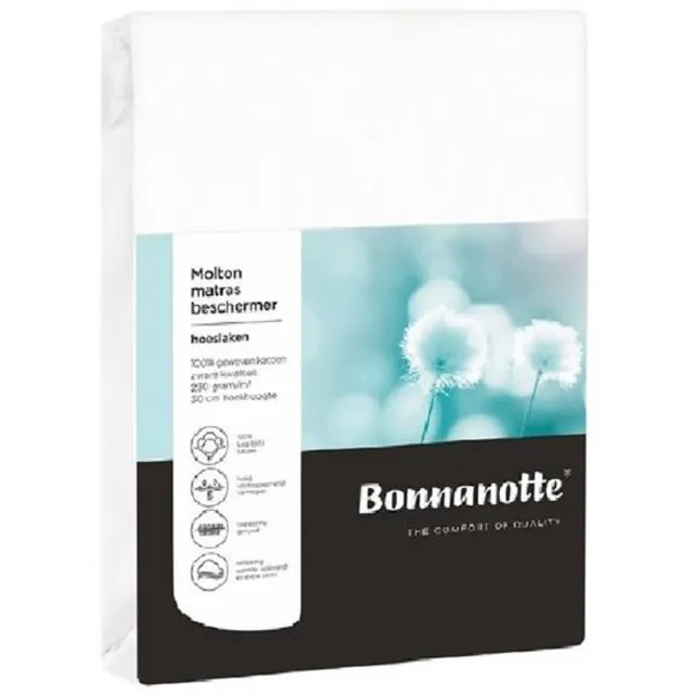Bonnanotte Molton hoeslaken - Wit