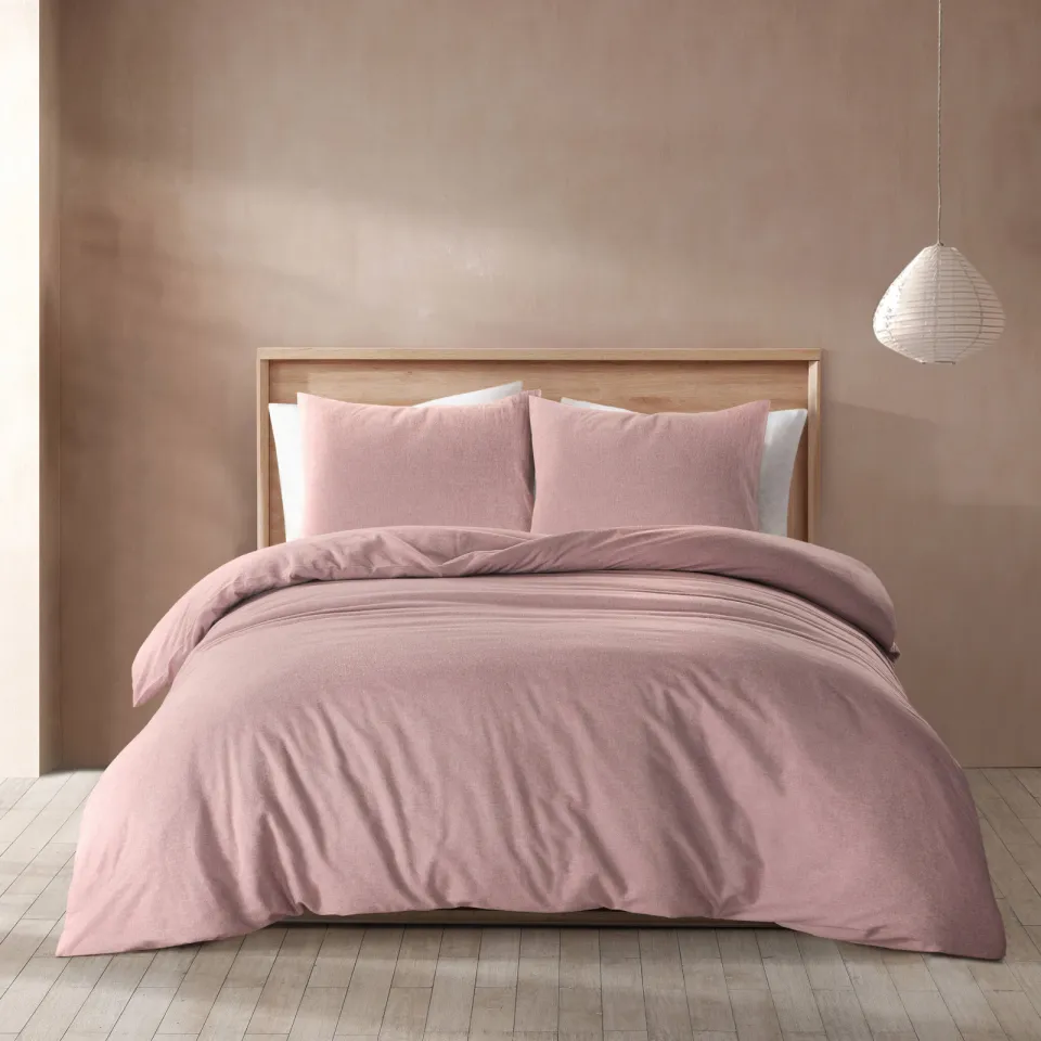 NOUS Living flanellen dekbedovertrek 2-persoons (200x220 cm) roze, foto 2