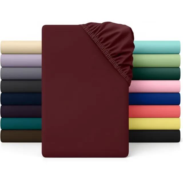 DailySupplies® Daily Supplies® Matrasovertrek 160x200 - Dekbedovertrek - Hoeslaken - Matrasbeschermer - Extra Zacht donkerrood