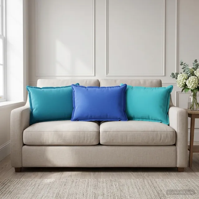 vidaXL Kussensloop 2 st HOUTEN Lichtblauw 30 x 50 cm Polyester