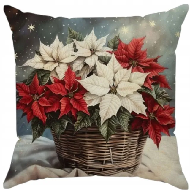 eCarla Kerst Sierkussenhoes 45x45 cm - Gezellige Feestdagen Decoratie Grijs