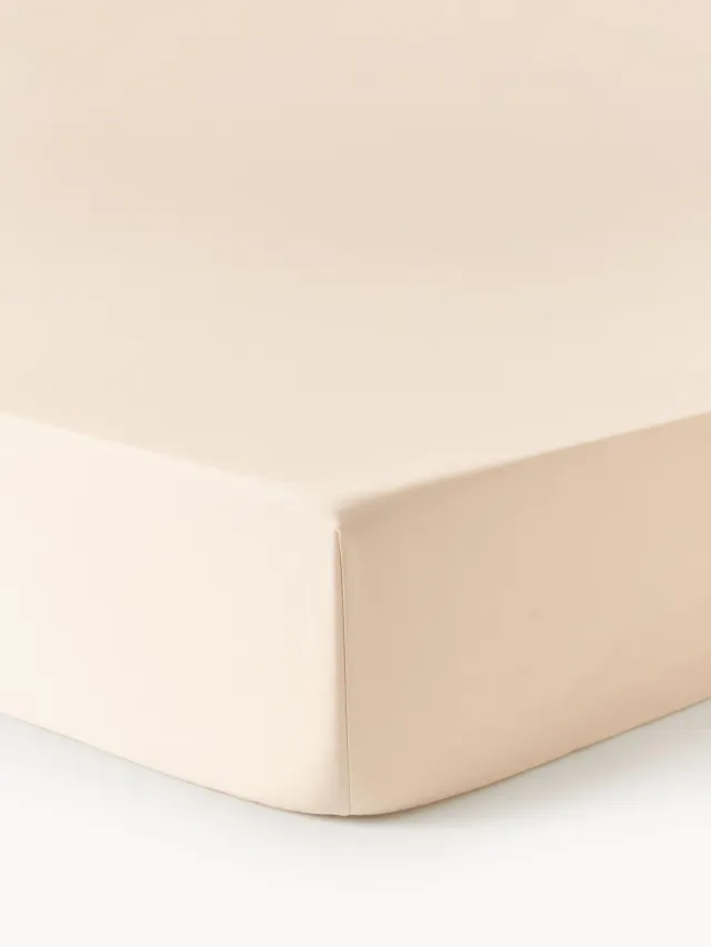 Westwing Collection Katoensatijnen topper hoeslaken Premium Roze