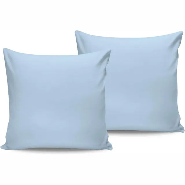 Whitney Luxe Katoen Satijn Kussensloop Set (2 Stuks) 80x80cm Blauw