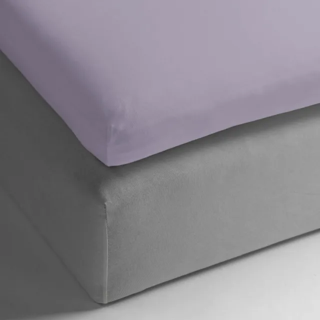 Heckettlane HnL Living - Hoeslaken - Topper - Katoen Perkal - 100 x 200 cm - Lila lilac