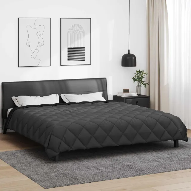vidaXL Winter Dekbed 220 x 240 cm 450 gsm Microvezel Zwart