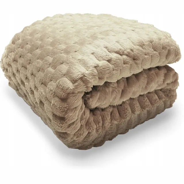 Koney Plaid Julia 160 x 200 cm - microvezel - Beige - 250 g/m²