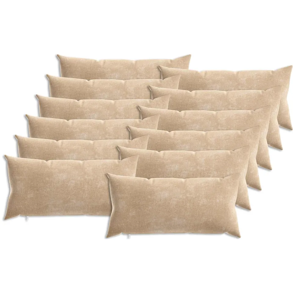 vidaXL Kussensloop 12 st HEERLEN Taupe 40 x 80 cm Chenille Stof, foto 3