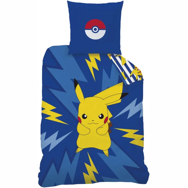 Pokémon Dekbedovertrek Spike - Eenpersoons - 140 x 200 cm - Katoen Blauw
